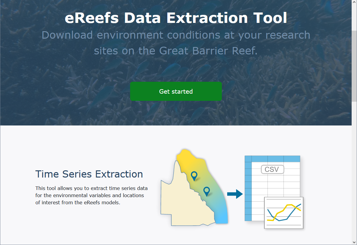 Preview of eReefs Data Extraction Tool