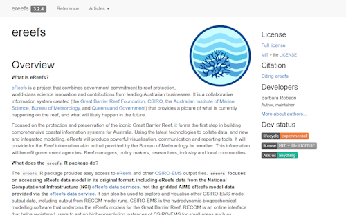 Preview of eReefs R Package