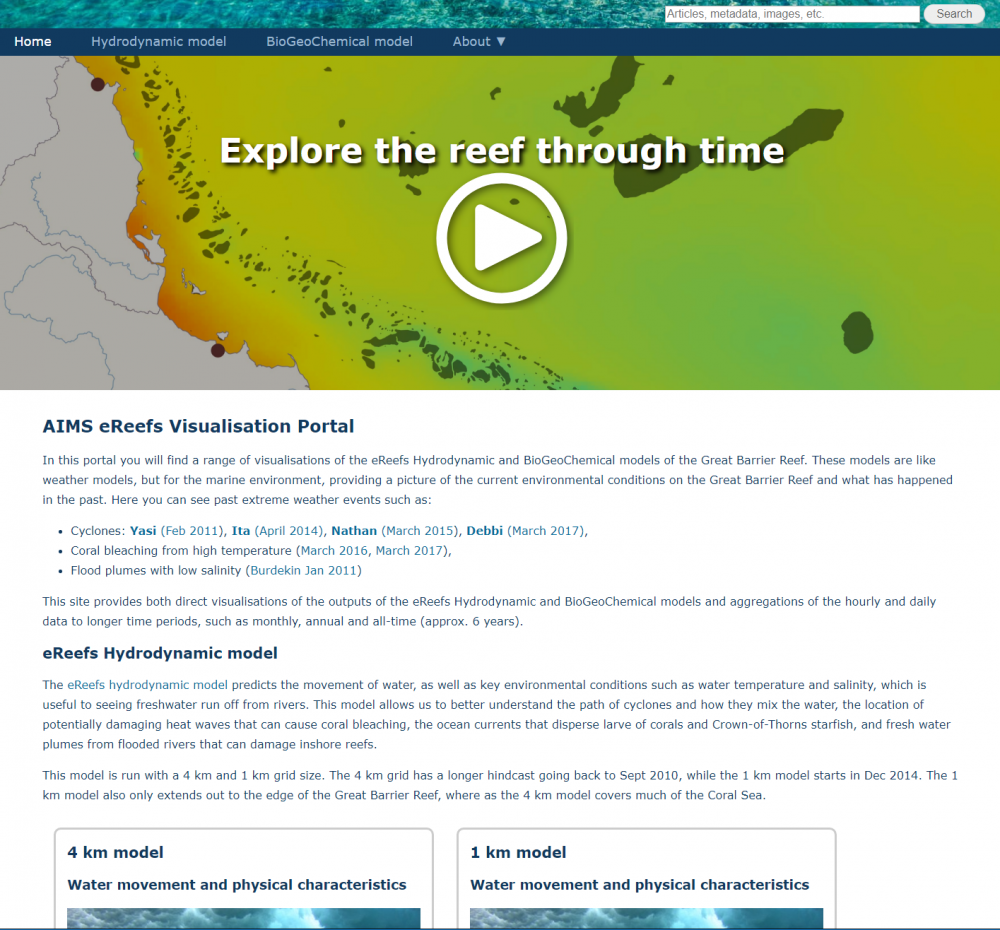 Preview of eReefs Visualisations