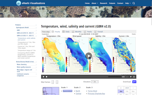 Preview of eReefs Visualisations