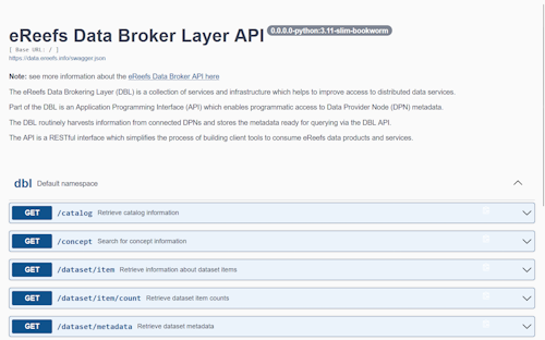 Preview of eReefs Data Broker API