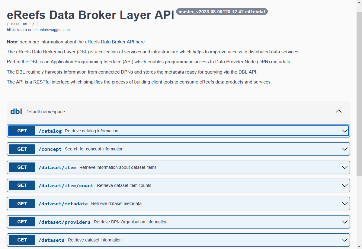 TODO: Preview of eReefs Data Broker API